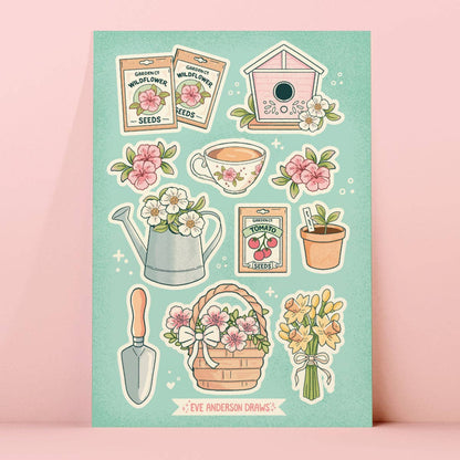 Springtime Garden - A6 Sticker Sheet