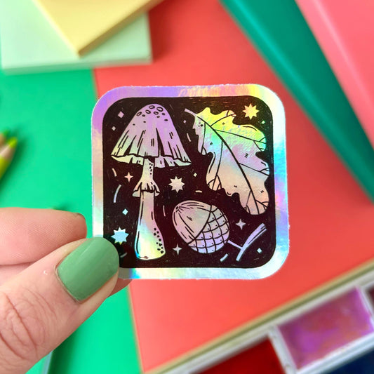 Autumn Things - Holographic Sticker