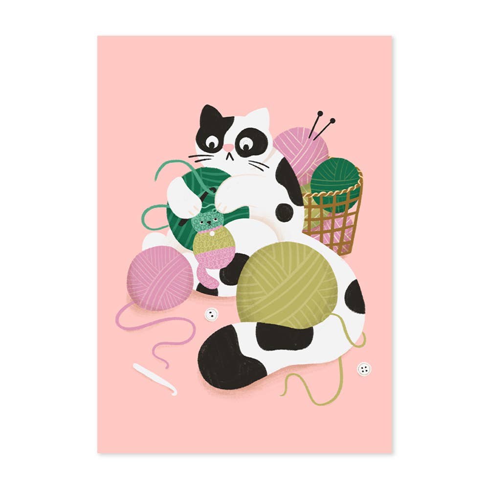 Crochet Cat - A4 Print