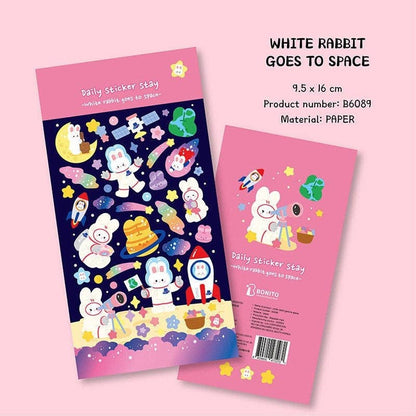White Rabbit Goes to Space - Sticker Sheet