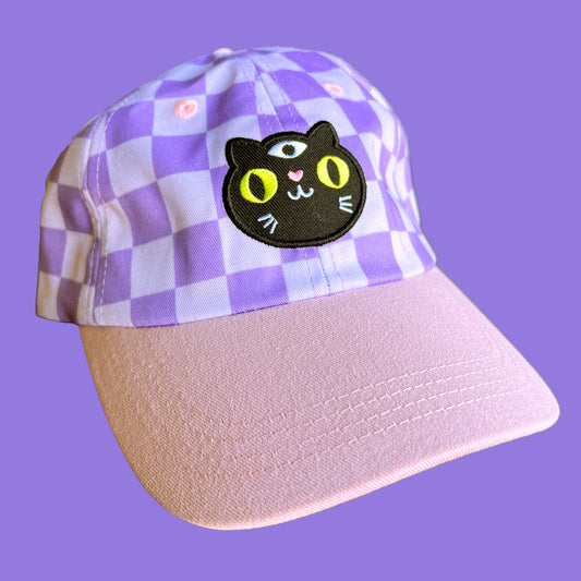 Black Cat Checkerboard - Hat
