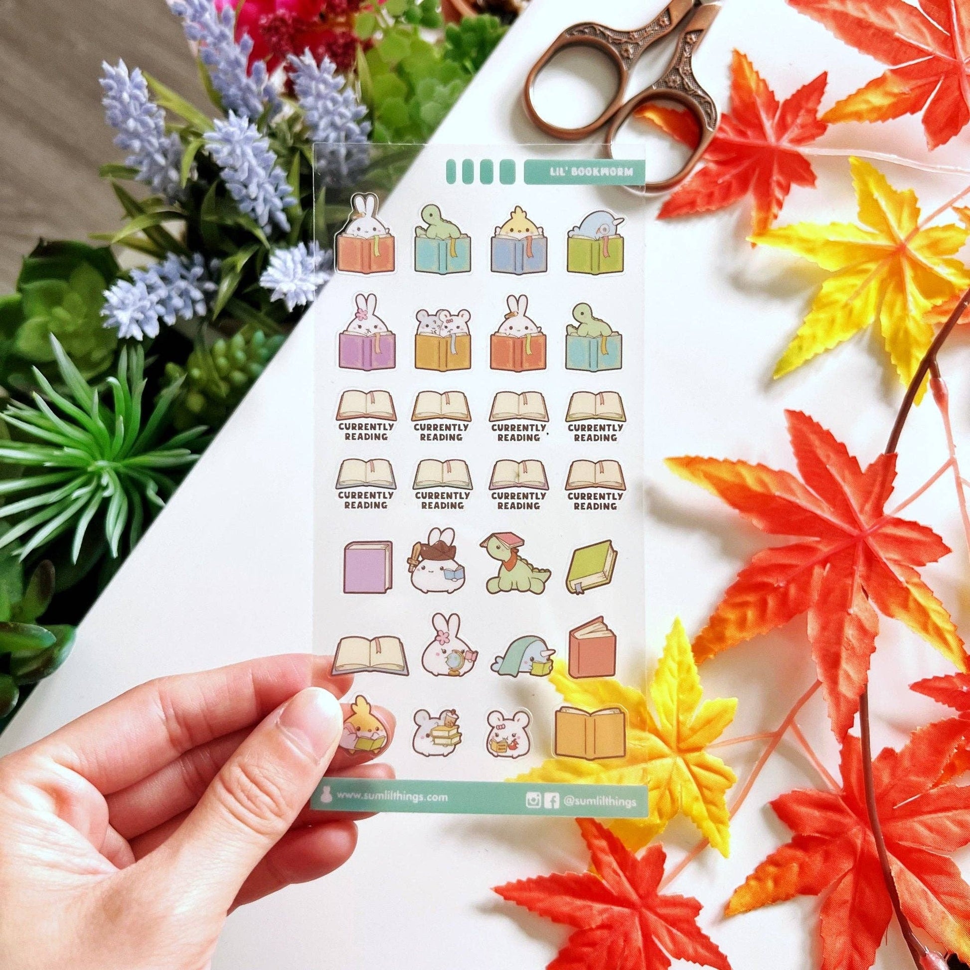 Lil' Bookworm - Transparent - Sticker Sheet
