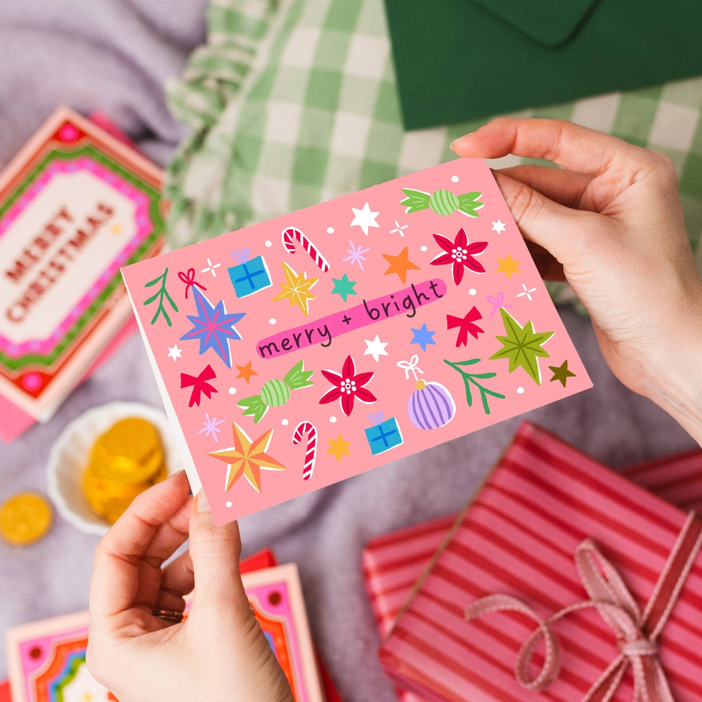 Merry and Bright - A6 Christmas Card