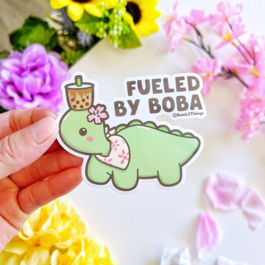 Fueled By Boba (Transparent) - Vinyl Sticker