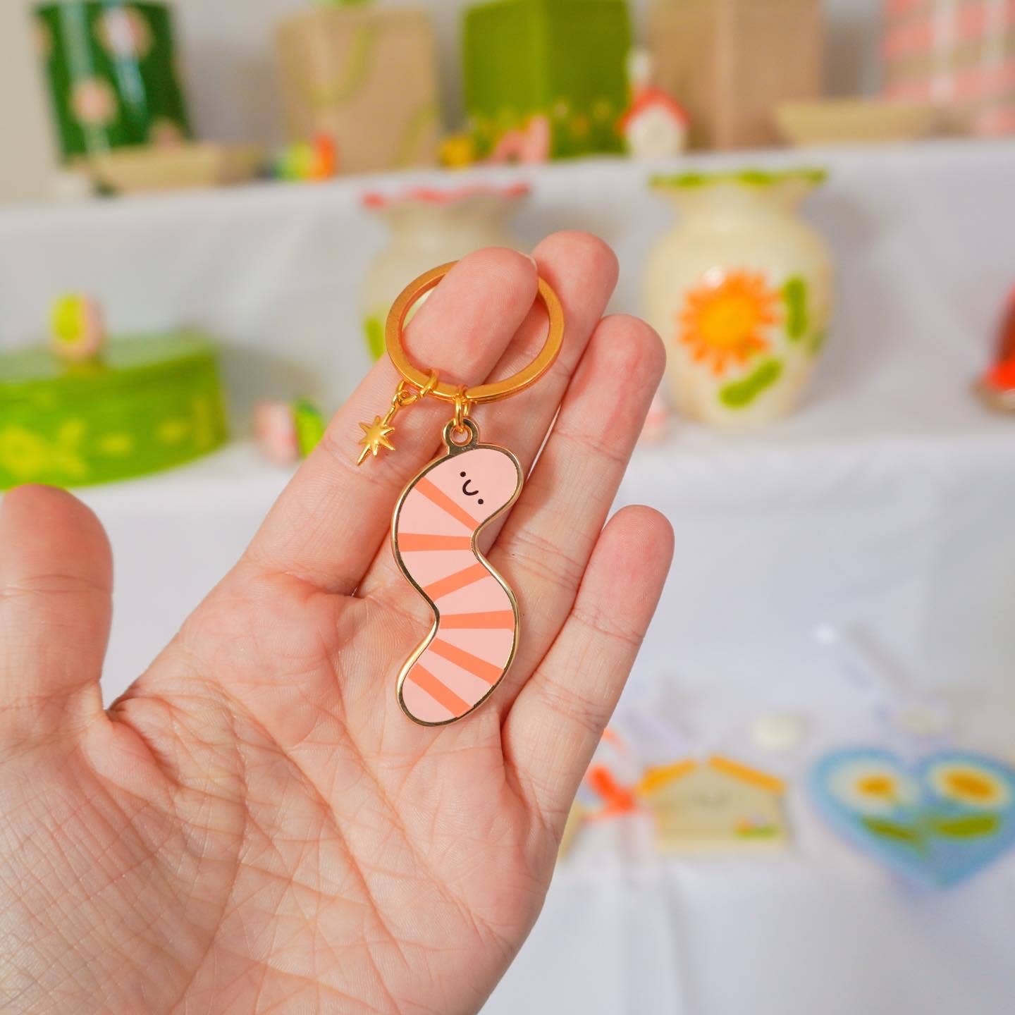 Worm - Enamel Keychain
