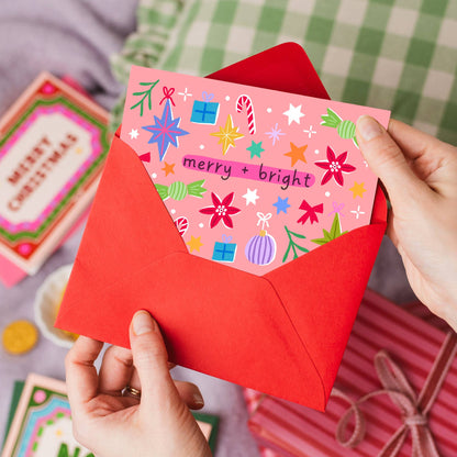 Merry and Bright - A6 Christmas Card