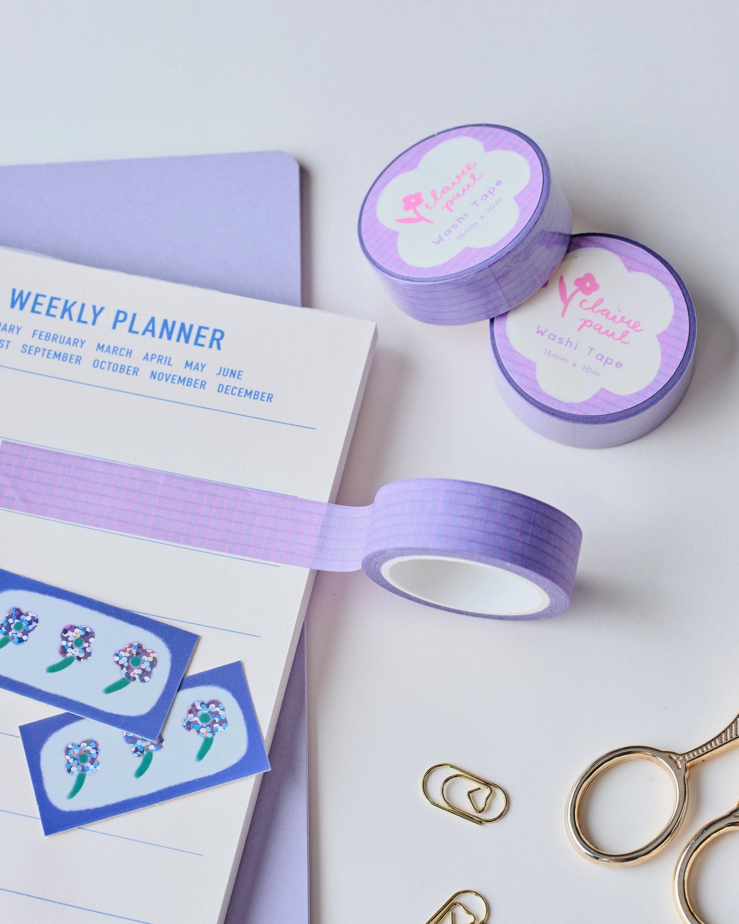 Purple Grid - Washi Tape