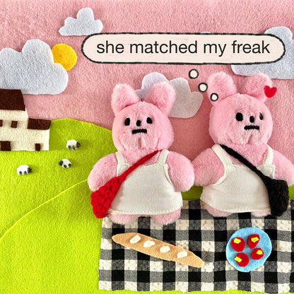 Pink Rabbit - Plushie Keyring 