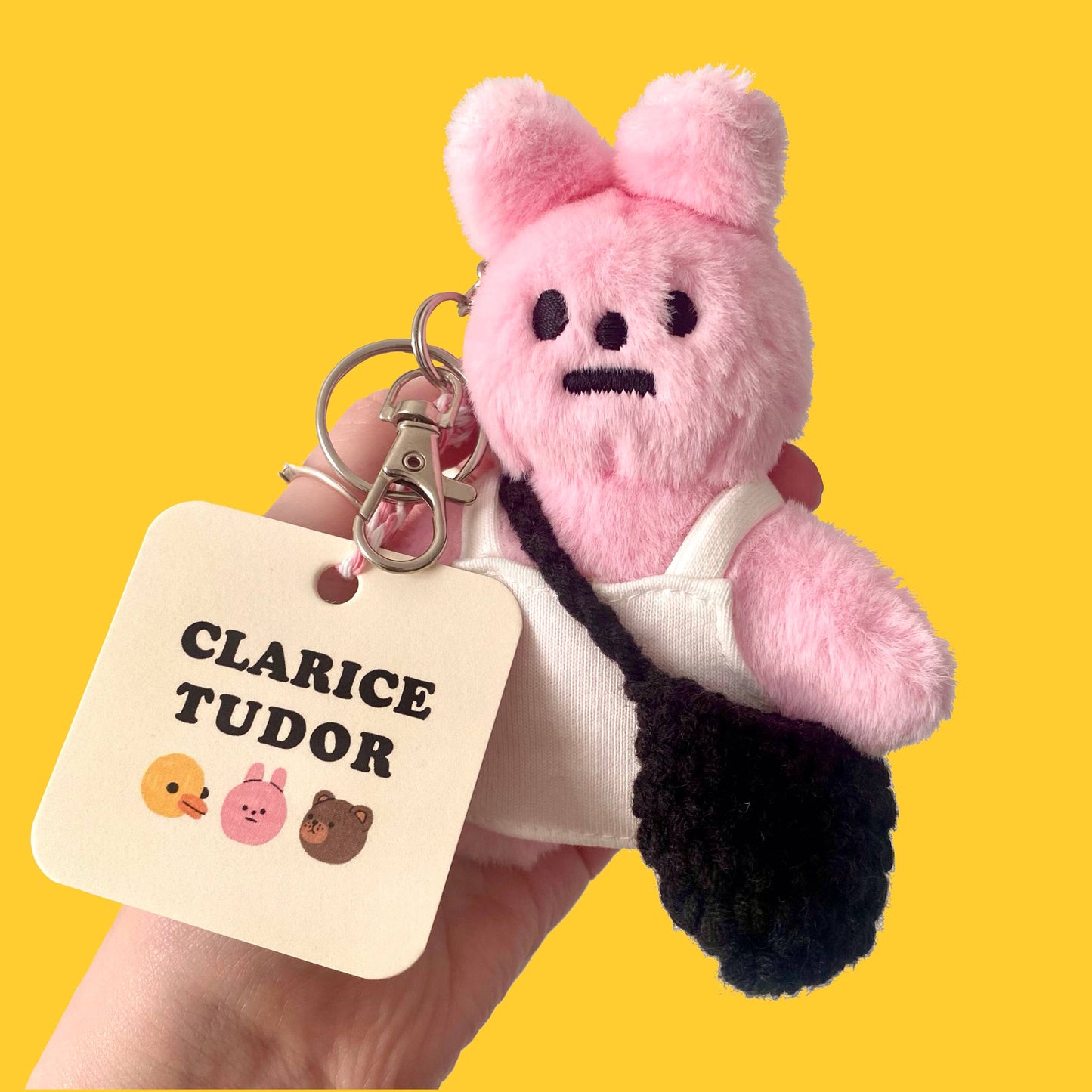 Pink Rabbit - Plushie Keyring 