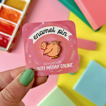 Pink Bird - Enamel Pin