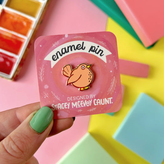 Pink Bird - Enamel Pin