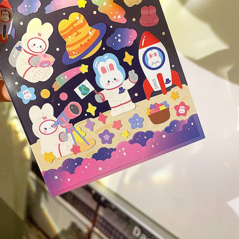 White Rabbit Goes to Space - Sticker Sheet