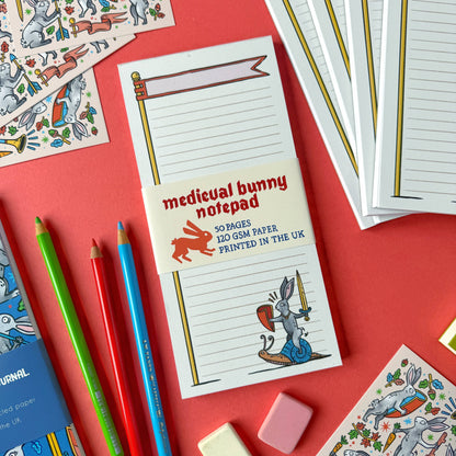 Duelling Bunnies Medieval - DL Notepad