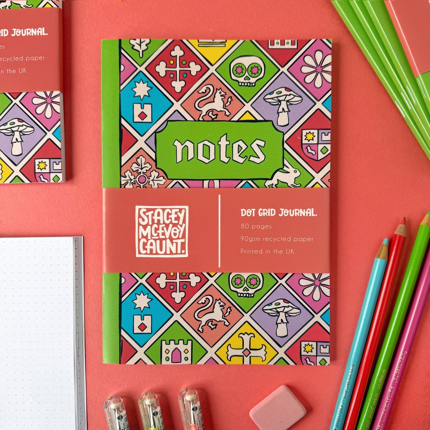 Medieval Tile Pattern - A5 Dotted Notebook