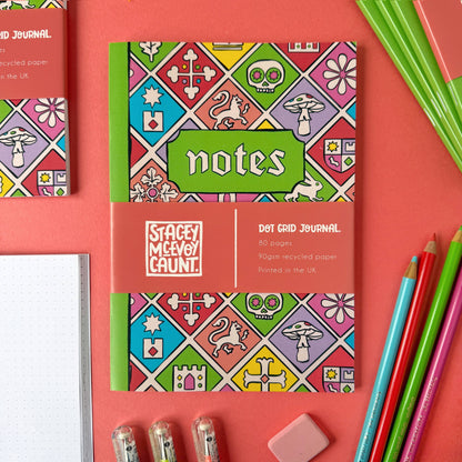 Medieval Tile Pattern - A5 Dotted Notebook