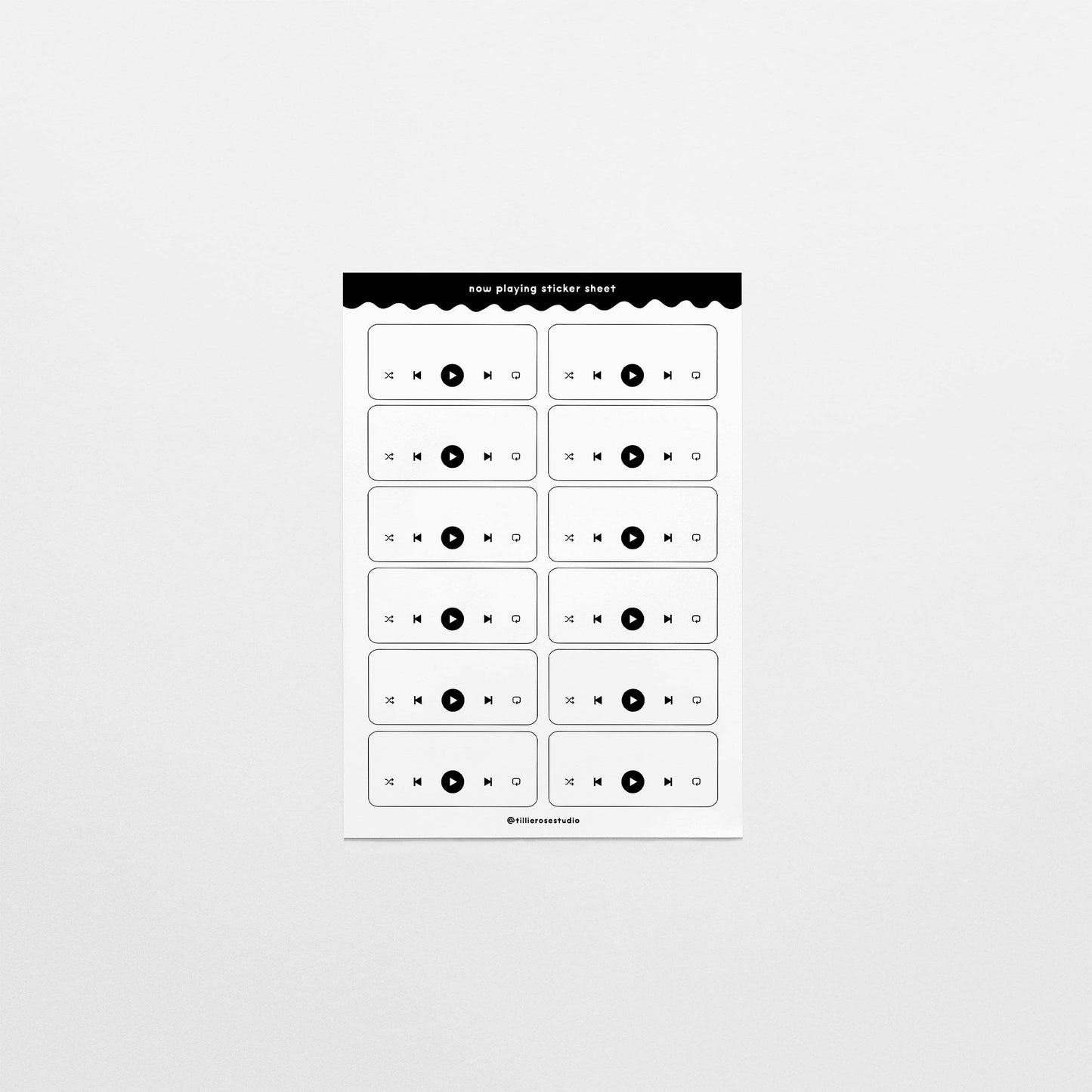 White Now Playing - Sticker Sheet