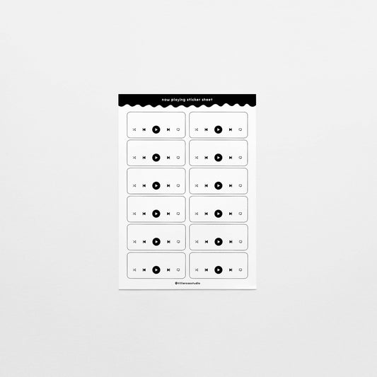 White Now Playing - Sticker Sheet