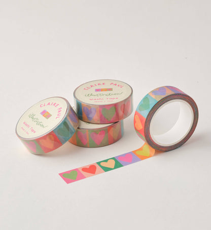 Rainbow Love Hearts - Washi Tape