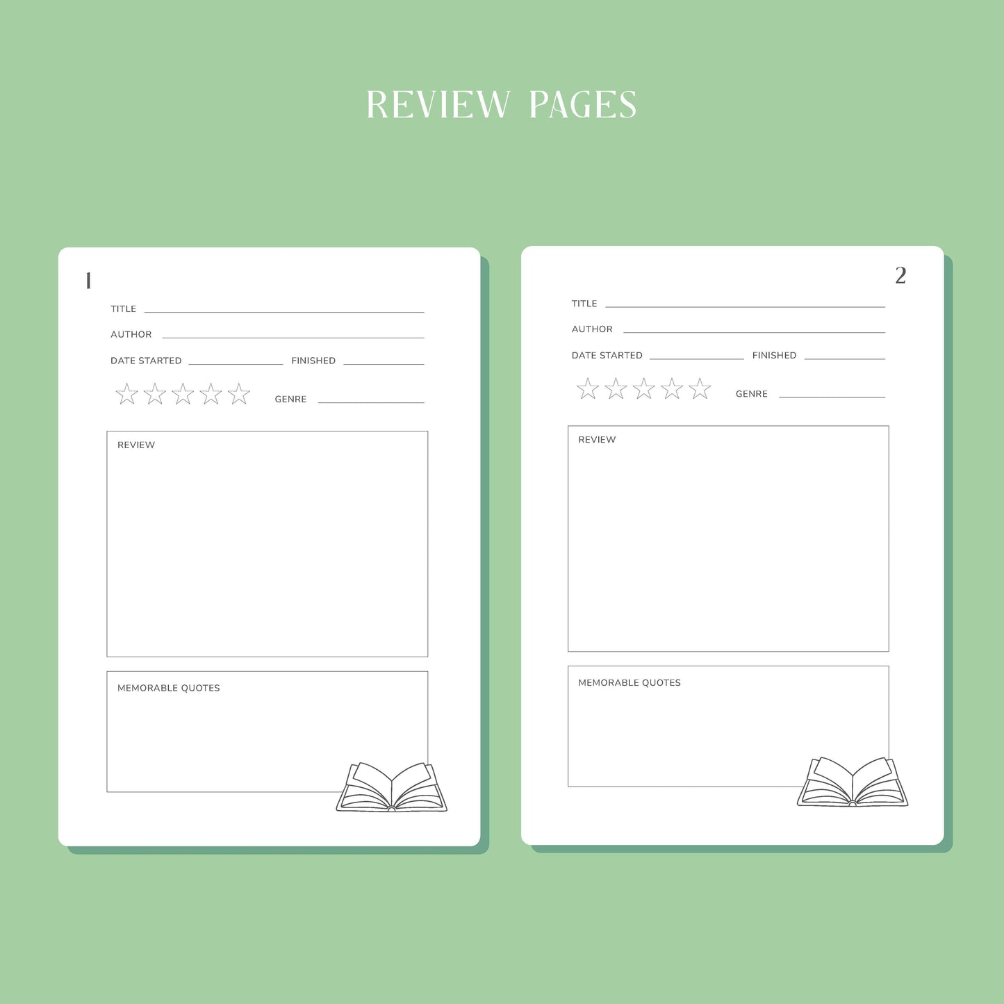 Whimsical Reading Journal – Book Review Notebook