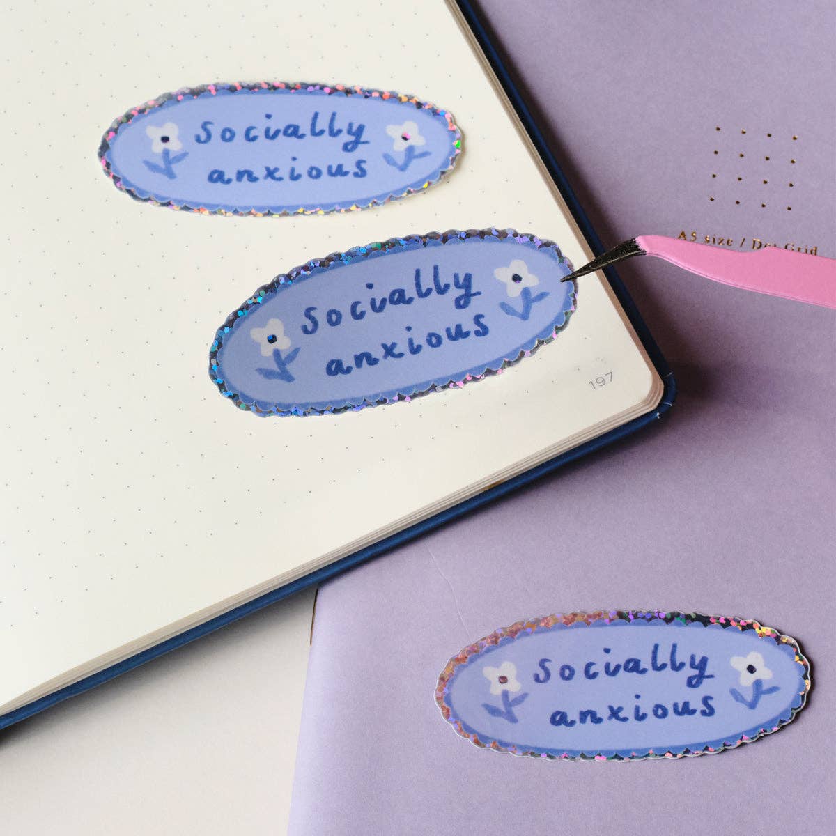 Socially Anxious - Holographic Sticker