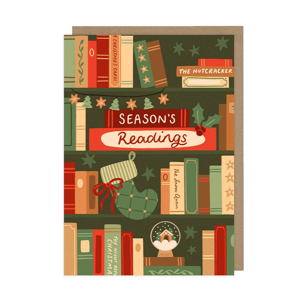 Bookshelf - A6 Christmas Card