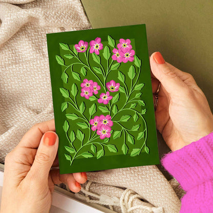 Botanical Pink & Green - A6 Card
