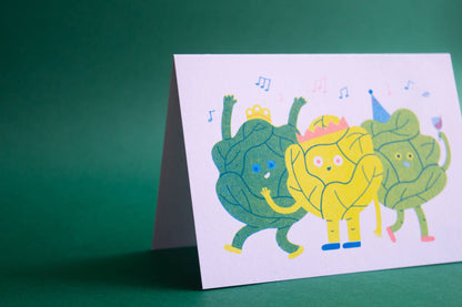 Sprout Dance - Seasonal Risograph Card