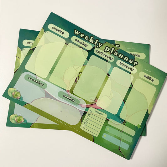 Weekly Planner / A4 / 50 Tear Off Pages / Sleepy Frog