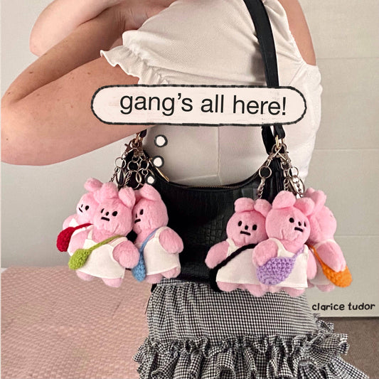 Pink Rabbit - Plushie Keyring 