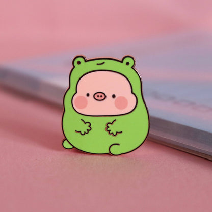 Piggy Frog Costume - Enamel Pin