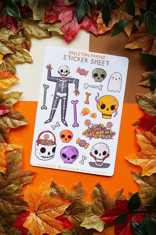 Skeleton Friend - Sticker Sheet