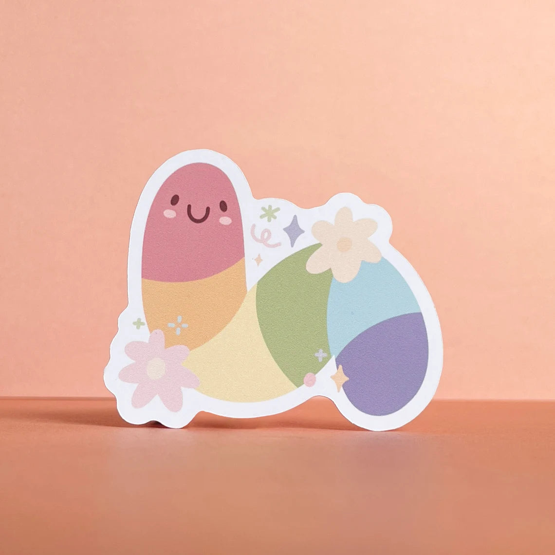 Rainbow Worm - Sticker