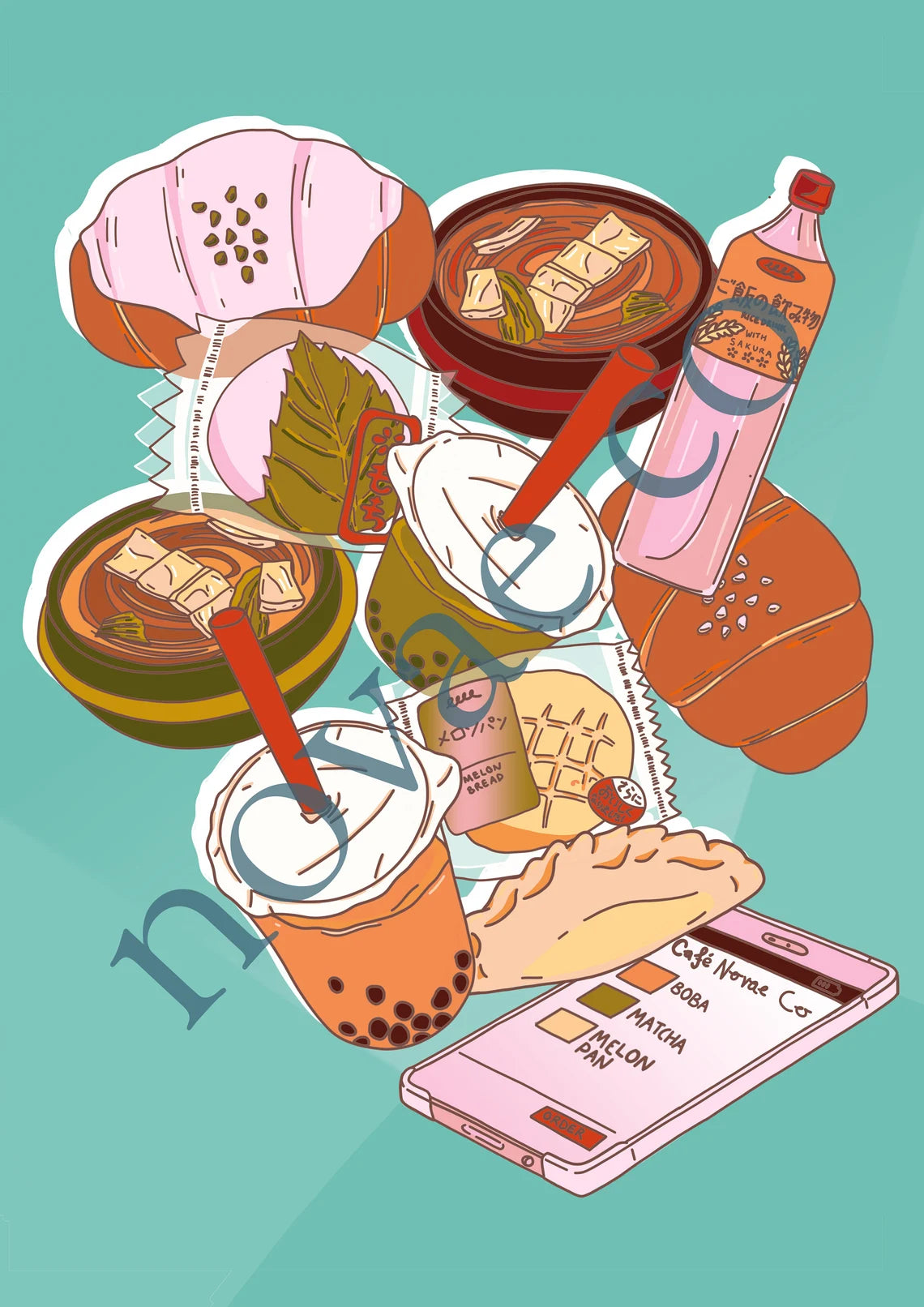 Japanese Cafe Snacks - A5 Print