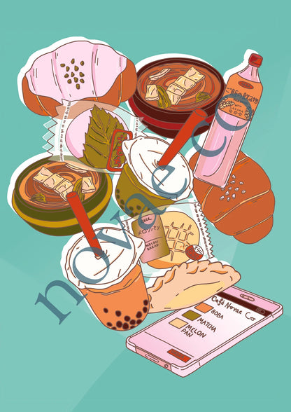 Japanese Cafe Snacks - A5 Print