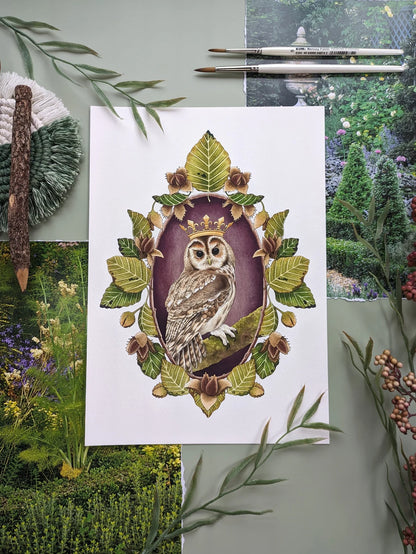 Owl Portrait - A4 Print