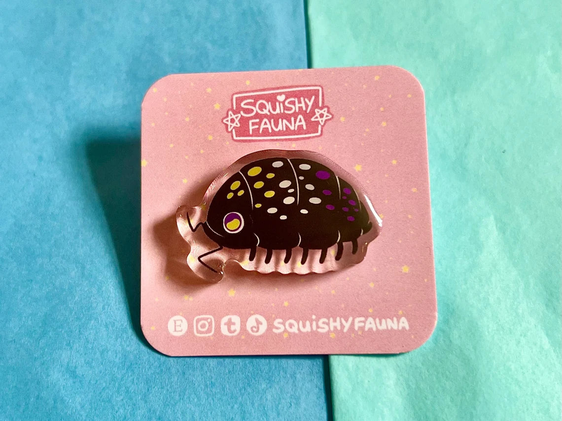 Non Binary Isopod - Acrylic Pin