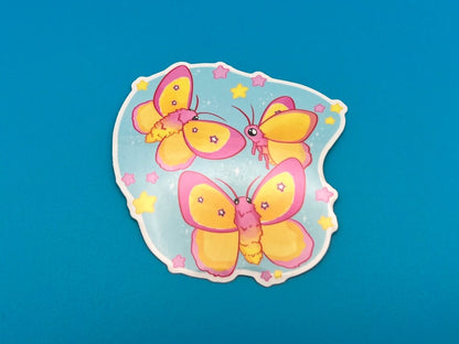 Pink Star Moths - Sticker