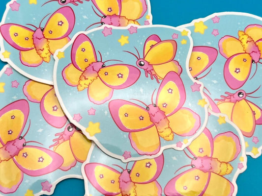 Pink Star Moths - Sticker