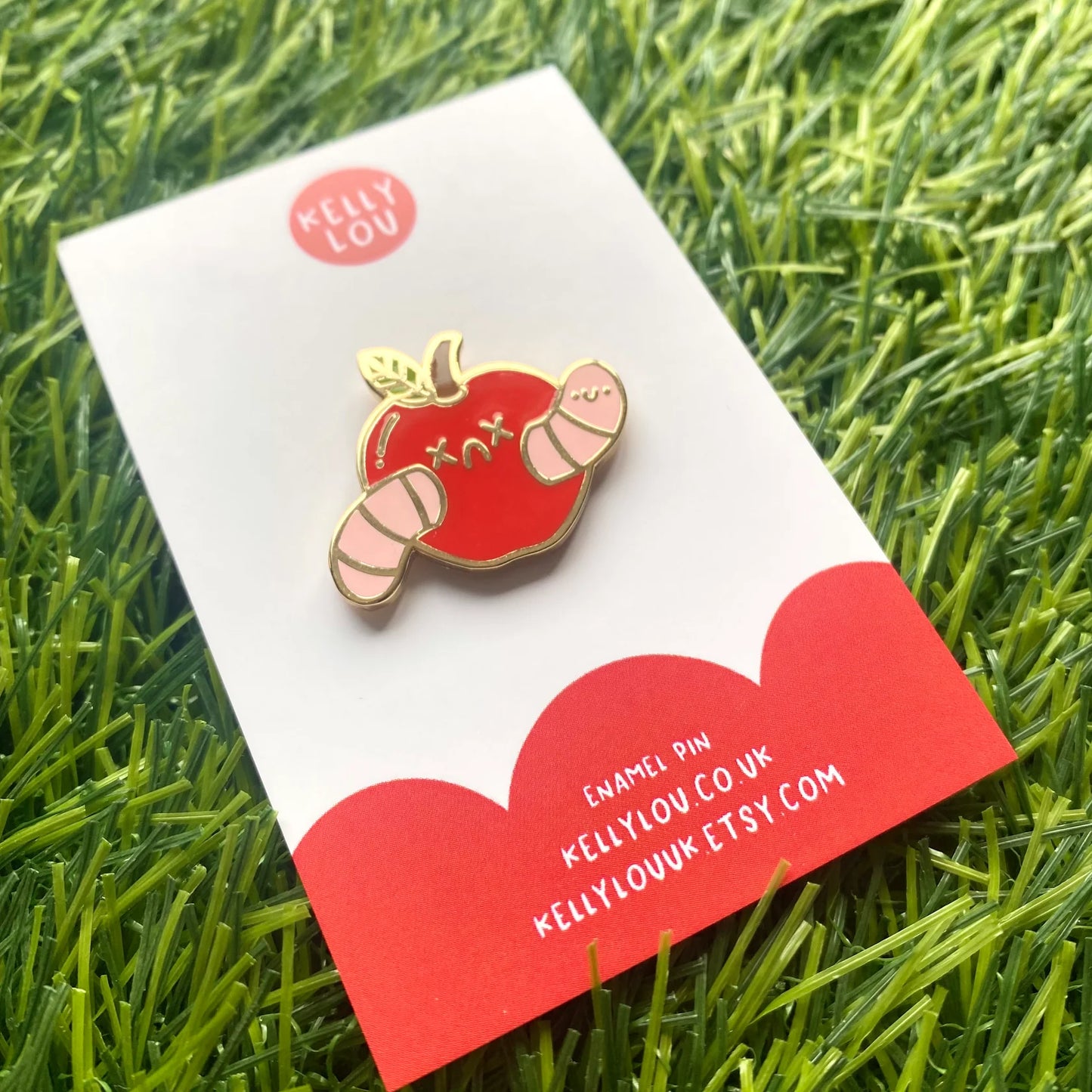 Apple Worm Enamel Pin