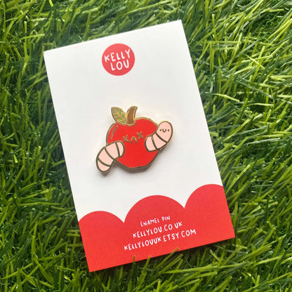 Apple Worm Enamel Pin