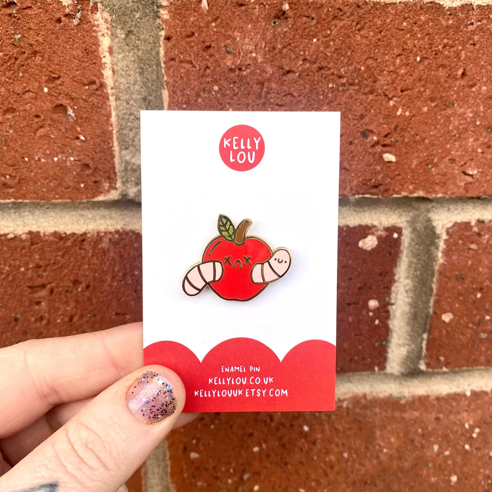 Apple Worm Enamel Pin