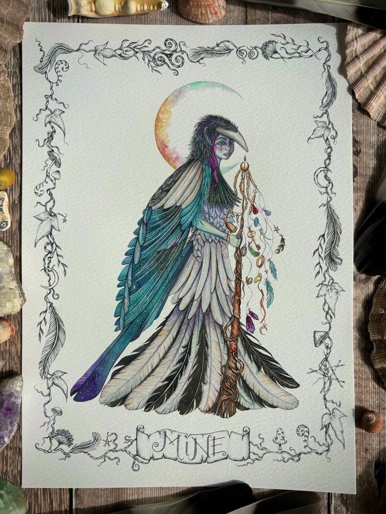 magpie fairy print