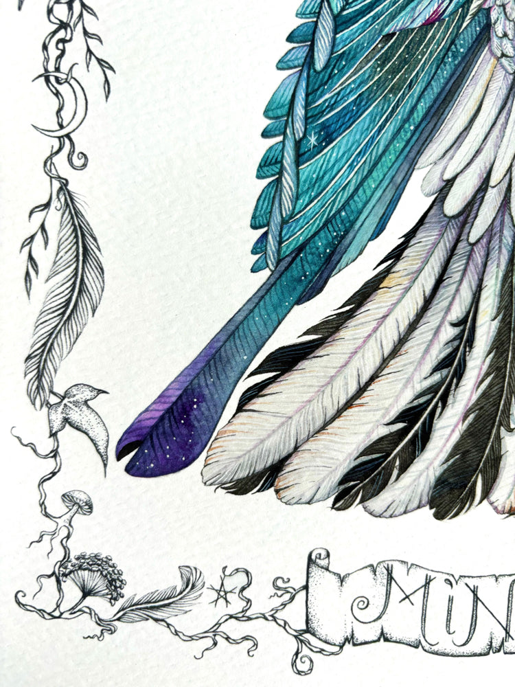 magpie fairy print