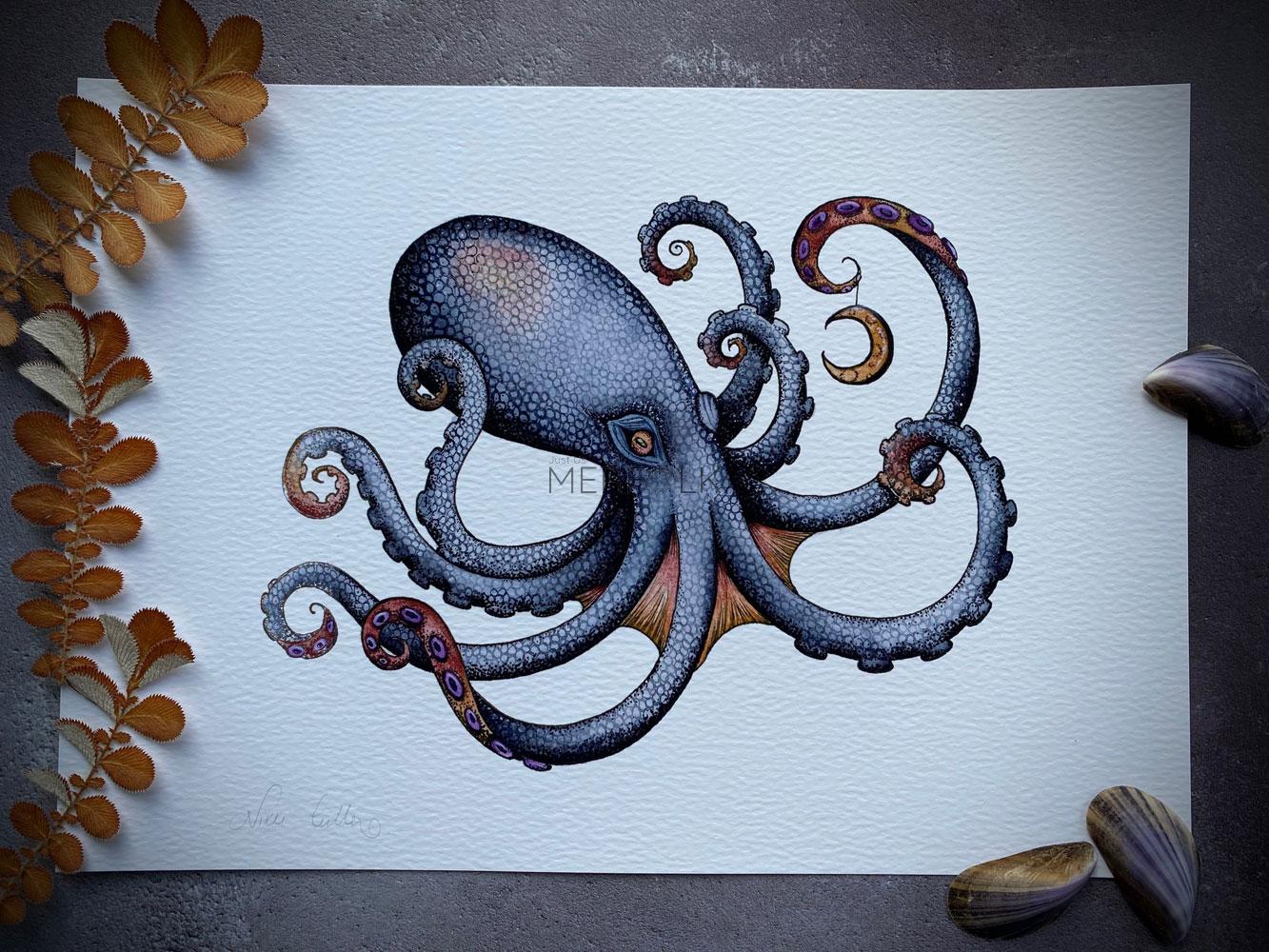 Celestial Octopus- A5 Print