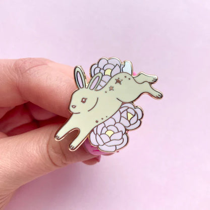 Bunny & Peony - Enamel Pin