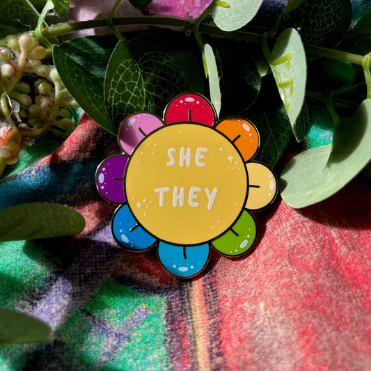 She/They Pronoun - Enamel Pin