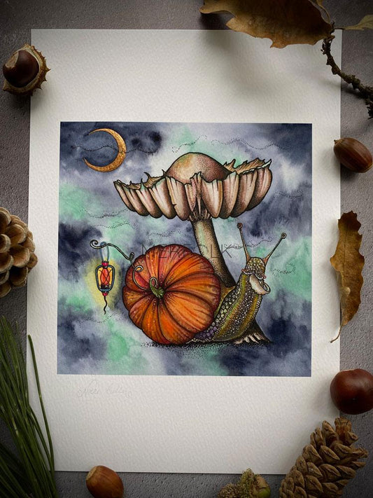 Pumpkin Snail - A4 Print