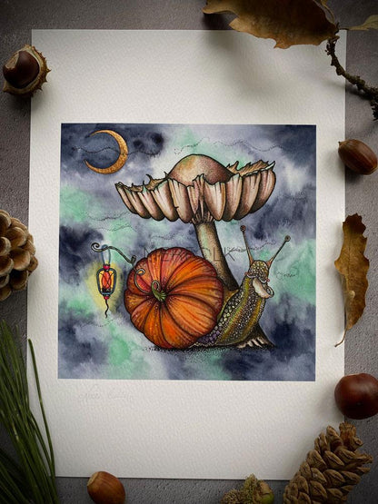 Pumpkin Snail - A5 Print