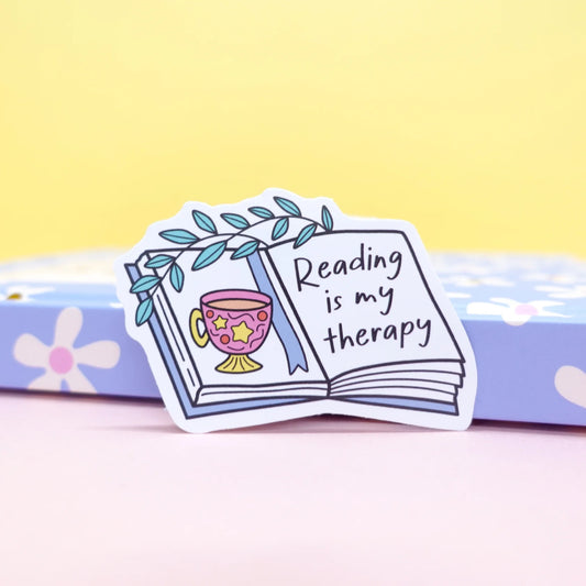 Reading Is My Therapy - Sticker