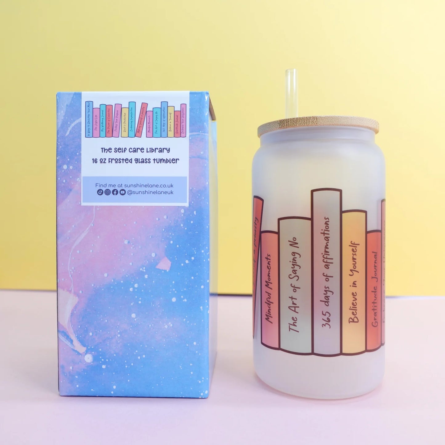 Self Care Library - Frosted Glass Tumbler